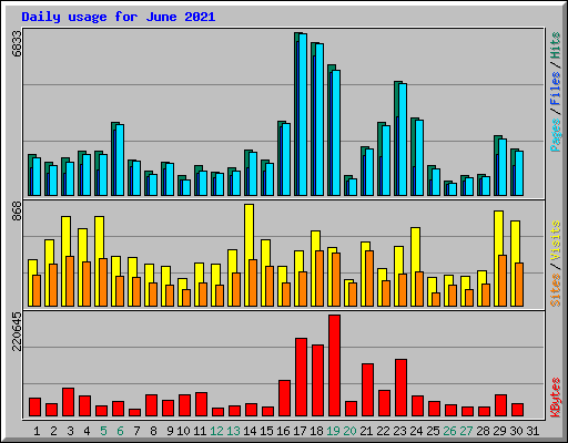 Daily usage for June 2021