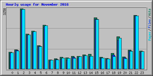 Hourly usage for November 2016