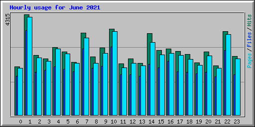Hourly usage for June 2021