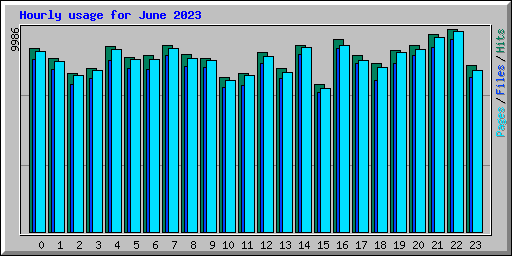 Hourly usage for June 2023